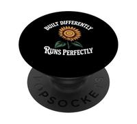 Autism Sunflower Built Differently Runs Perfectly Autistic PopSockets Adhesive PopGrip