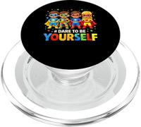 Autism Superheroes Dare to Be Yourself Awareness Kids Youth PopSockets PopGrip for MagSafe