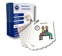 Autism Supplies & Developments Plastic Visual Behaviour Keyring (French), Blue, BKR_FR