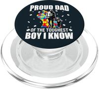 Autism Support Dad - Proud Father Of The Toughest Boy Son PopSockets PopGrip for MagSafe
