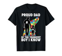 Autism Support Dad - Proud Father of The Toughest Boy Son T-Shirt