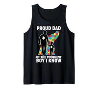 Autism Support Dad - Proud Father of The Toughest Boy Son Tank Top