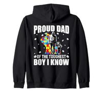 Autism Support Dad - Proud Father Of The Toughest Boy Son Zip Hoodie