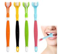 Autism Toothbrush, 4 Pcs Sensory Toothbrush, 3 Sided to othbrush, Sensory T oothbrush Autism Kids, Three Sided T oothbrush, for Kids and Adults Soft Bristles, Ergonomic Handle Efficient Oral Care