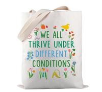 Autism Tote Bag We All Thrive Under Different Conditions Tote Bag Neurodiversity Gift Autism Support Gift (Different Conditions TOTE)