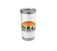 Autism Trinity Planes Trains Cranes Autistic Awareness Retro Stainless Steel Insulated Tumbler