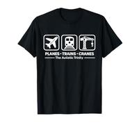 Autism Trinity Planes Trains Cranes Icons Autistic Awareness T-Shirt