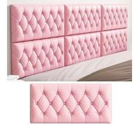 Autism Wall Padding, Self-Adhesive Soft Wall Panels, Anti-Collision Wall Pads for Protection Kids Headboard, Bench/Seat Back Board for Living Room/Toddler Room (Color : Pink, Size : 1pcs)