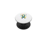 Autism Warrior Awareness Puzzle Heart Accept Love Shirt PopSockets Adhesive PopGrip