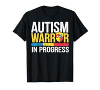 Autism Warrior in Progress Puzzle Shield T-Shirt