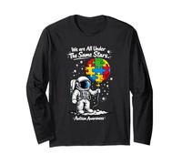 Autism We are All Under The Same Stars Space Astronaut Long Sleeve T-Shirt