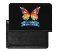 Autisms Awareness Puzzles Butterflies Trendy Passport Holder Credit Card Cover Travel Essentials Wallet