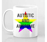 Autistic and Awesome Cups Funny Coffee Cups Novelty Cup for Syrup Milk Café 330Ml