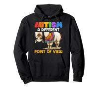 Autistic AUTISM A DIFFERENT POINT OF VIEW Funny Alpaca Pullover Hoodie