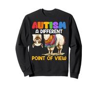 Autistic AUTISM A DIFFERENT POINT OF VIEW Funny Alpaca Sweatshirt