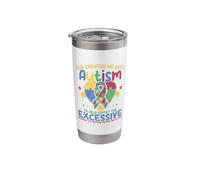 Autistic Puzzle God Created Me with Autism Awareness Stainless Steel Insulated Tumbler