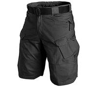 AUTIWITUA Men's Black Quick Dry Breathable Waterproof Tactical Cargo Shorts, Small