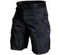 AUTIWITUA Men's Hiking Shorts Waterproof Tactical Cargo Short Pants Quick Dry Work Shorts with Multi Pockets(No Belt), Solid Black, 34