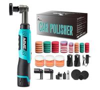 AUTIWOZ WS01 Cordless Mini Car Polisher,Dual Action Buffer Rotary Polishing Machine,1/2/3 Inch Buffing Pads RO/DA 6 Speeds Polisher 2x 2Ah Li-Ion Batteries Polishing Kit for Car Detailing,Polish,Clean