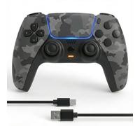 Autker Wireless Controller Compatible with PS5/PS5 Slim/PS5 Pro with1500mAh Battery, Dual Vibration, 3.5mm Audio Jack, 6-Axis Motion, Speaker (Camouflage Gray)