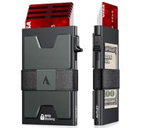 AUTLEY Card Holder, Black-Side Button-A, Minimalist