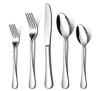Autman Silverware Flatware Cutlery Set, Stainless Steel Utensils Service for 4, Include Knife/Fork/Spoon, Mirror Polished, Dishwasher Safe,20-Piece