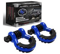AUTMATCH 3/4" D Ring Shackles (2 Pack) 41,887Ibs Break Strength with 7/8" Screw Pin and Shackle Isolator Washers Kit for Tow Strap Winch Off Road Vehicle Recovery