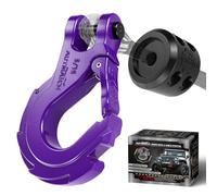 AUTMATCH 5/16" Winch Hook - Heavy Duty Clevis Slip Hook with Safety Latch & Winch Hook Stopper, G70 Forged Steel Max 10.5Ton (23,100Lbs) Work for Winch Cable Rope, ATV, UTV, Off Road Recovery, Purple