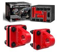 AUTMATCH D Ring Shackle Mount with Backer Plate (2 Pack) - Bolt On Clevis Mount Bumper Shackle Bracket, Max 24T (52,910 Lbs) for Bumper, Bucket, Trailer,Truck, Red