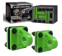 AUTMATCH D Ring Shackle Mount with Backer Plate (2 Pack) - Bolt On Clevis Mount Bumper Shackle Bracket, Max 24T (52,910 Lbs) for Bumper, Bucket, Trailer, Truck, Green