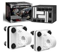 AUTMATCH D Ring Shackle Mount with Backer Plate (2 Pack) - Bolt On Clevis Mount Bumper Shackle Bracket, Max 24T (52,910 Lbs) for Bumper, Bucket, Trailer, Truck, White