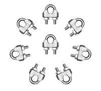 Autmatch Pack of 8 M8 5/16 Inch 304 Stainless Steel Saddle Wire Rope Cable Clip Clamp Fastener Silver Tone (8MM)