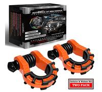 AUTMATCH Shackles 3/4" D Ring Shackle (2 Pack) 68,000Ibs Break Strength with 7/8" Screw Pin and Shackle Isolator & Washers Kit for Tow Strap Winch Off Road Vehicle Recovery Orange & Black