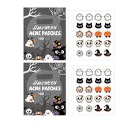 Autmor Halloween Acne Patch Pimple Patches for Face, Available in 100 Counts or More, Patch Patches Ideal for Pimples, Anti-Pimple and Acne, Comes with Christmas - Themed Stickers Like Ghost (200