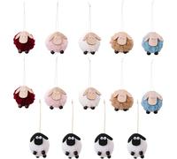AUTMORAN Small Stuffed Sheep Animal Decor Bulk Plush,Little Sheep Party Favors for Birthday,Christmas Tree,Halloween Celebration,Basket Stuffers,Lamb Ornament and Gifts. (14PCS)