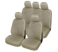 Auto Accessori Lupex A21 Universal Car Seat Covers, Front and Rear (Full Set, Beige)