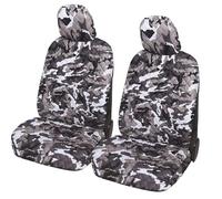 Auto Accessori Lupex A22 Universal Car Seat Covers Front and Rear (Pair Front, Grey Camouflage)