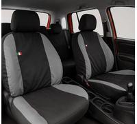Auto Accessori Lupex Car Seat Covers Compatible with Panda from 2012 Onwards, Made in Italy, Polycotton Fabric, Complete Set (Black - Light Grey, 01 - Full Backrest)
