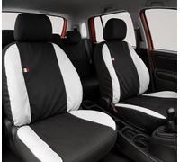 Auto Accessori Lupex Car Seat Covers Compatible with Panda from 2012 Onwards, Made in Italy, Polycotton Fabric, Complete Set (Black - White, 03 - Rear Backrest 60e40)