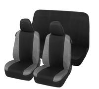 Auto Accessori Lupex Car Seat Covers Compatible with Seicento 600, Made in Italy, Polycotton Fabric, Front and Rear (Black - Dark Grey)