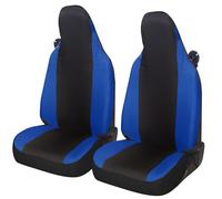 Auto Accessori Lupex Car Seat Covers Compatible with Smart Fortwo, 450 451 and 453, 1 2 3 Series, Polycotton Fabric (Black - Royal Blue)