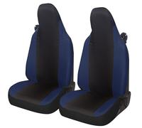 Auto Accessori Lupex Car Seat Covers Compatible with Smart Fortwo, 450 451 and 453, 1 2 3 Series, Polycotton Fabric (Black - Dark Blue)