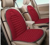 Auto Accessori Lupex - Pair of Universal Backrest Set 2 Pcs Red Front Seat Covers for Car Van Office Chair Polyester with 92 Massage Balls