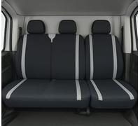 Auto Accessori Lupex Universal Car Seat Covers for Trucks and Trucks 3 Seater, Front 2+1 Armrest Compatible (Black, Grey, LS30 Polyester)