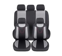 Auto Accessori Lupex Universal Car Seat Covers, Polyester Fabric, Seat Protector Set, Adaptable Cover, No SUV (Front and Rear, N - Grey)