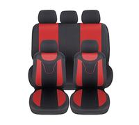 Auto Accessori Lupex Universal Car Seat Covers, Polyester Fabric, Seat Protector Set, Adaptable Cover, No SUV (Front and Rear, N - Red)