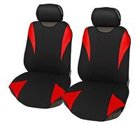 Auto Accessori Lupex Universal Car Seat Covers, Polyester Fabric, Seat Protector Set, Adaptable Cover, No SUV (Pair Front, R2 - Red)