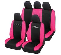 Auto Accessori Lupex Universal Car Seat Covers, Racing Model, Set of Covers for Front and Rear Seats, Polycotton (Black - Fuchsia)