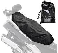 Auto Accessori Lupex - Universal Waterproof Saddle Cover Maxi Size 115 x 50 cm, Adjustable Saddle Cover for Scooter and Motorcycle, Polyester Material, Black, with Bag
