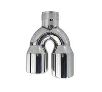 Auto Accessories 1PCS Exhaust Dual Tip Stainless For Universal Muffler Tail Pipes Modify Tail Pipe Exhaust Pipe Cap(Left 63mm-89mm)